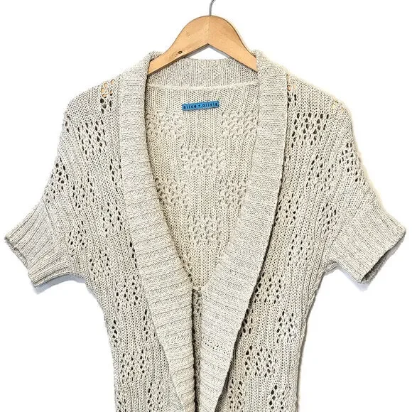 Alice + Olivia Cream Open-Knit Cardigan - Picture 6 of 15